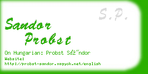 sandor probst business card